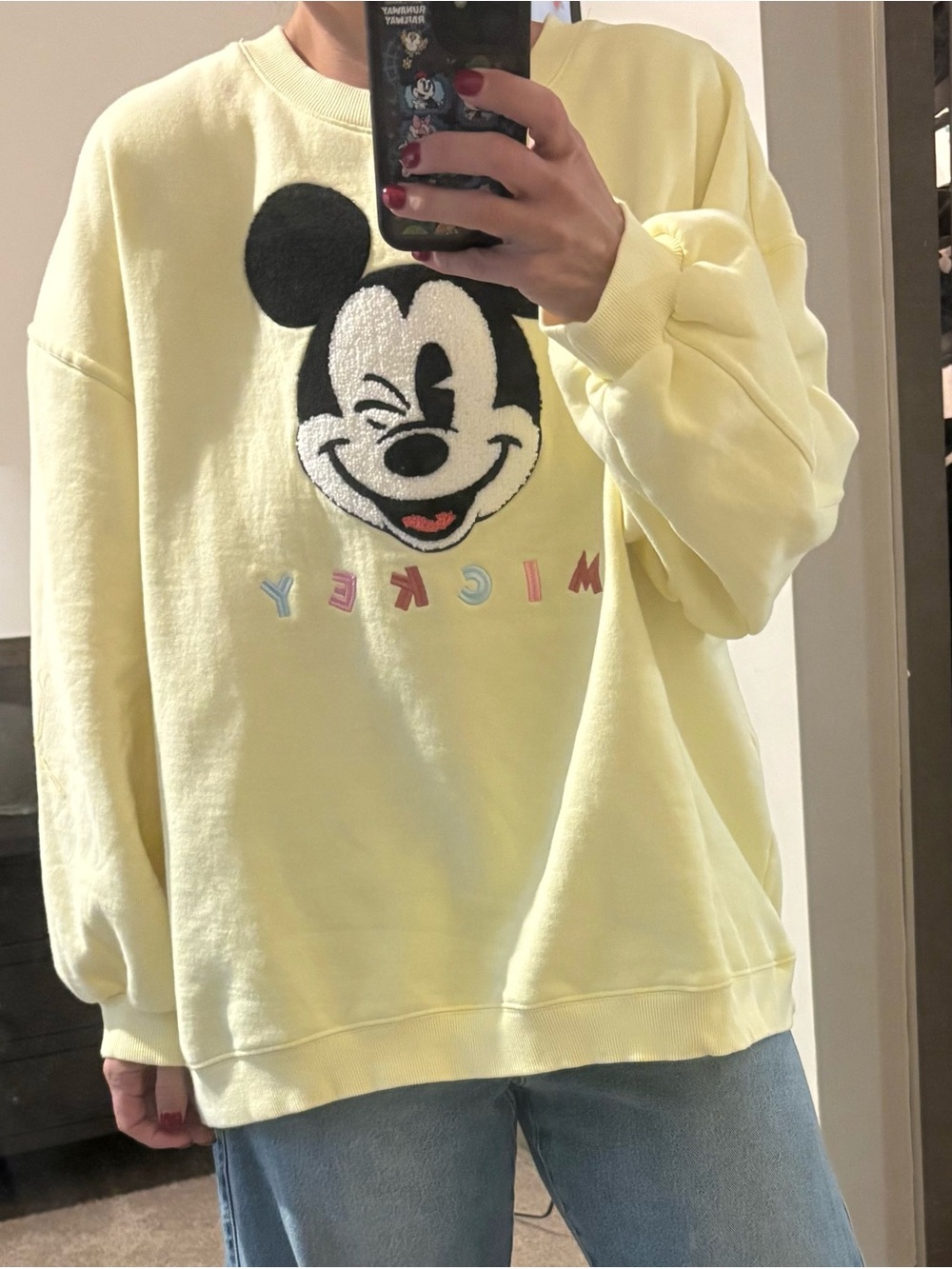 Disney Yellow Mickey Crewneck Sweatshirt